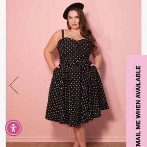MANEATER SWING DRESS IN BLACK POLKA DOT - VIXEN BY MICHELINE